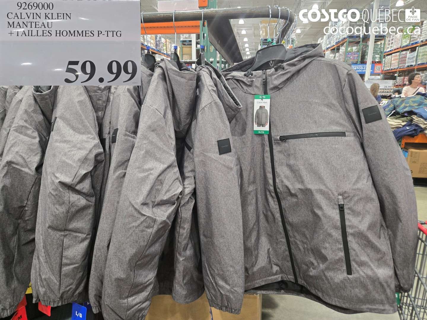 9269000 CALVIN KLEIN MANTEAU + TAILLES HOMMES P-TTG $59.99