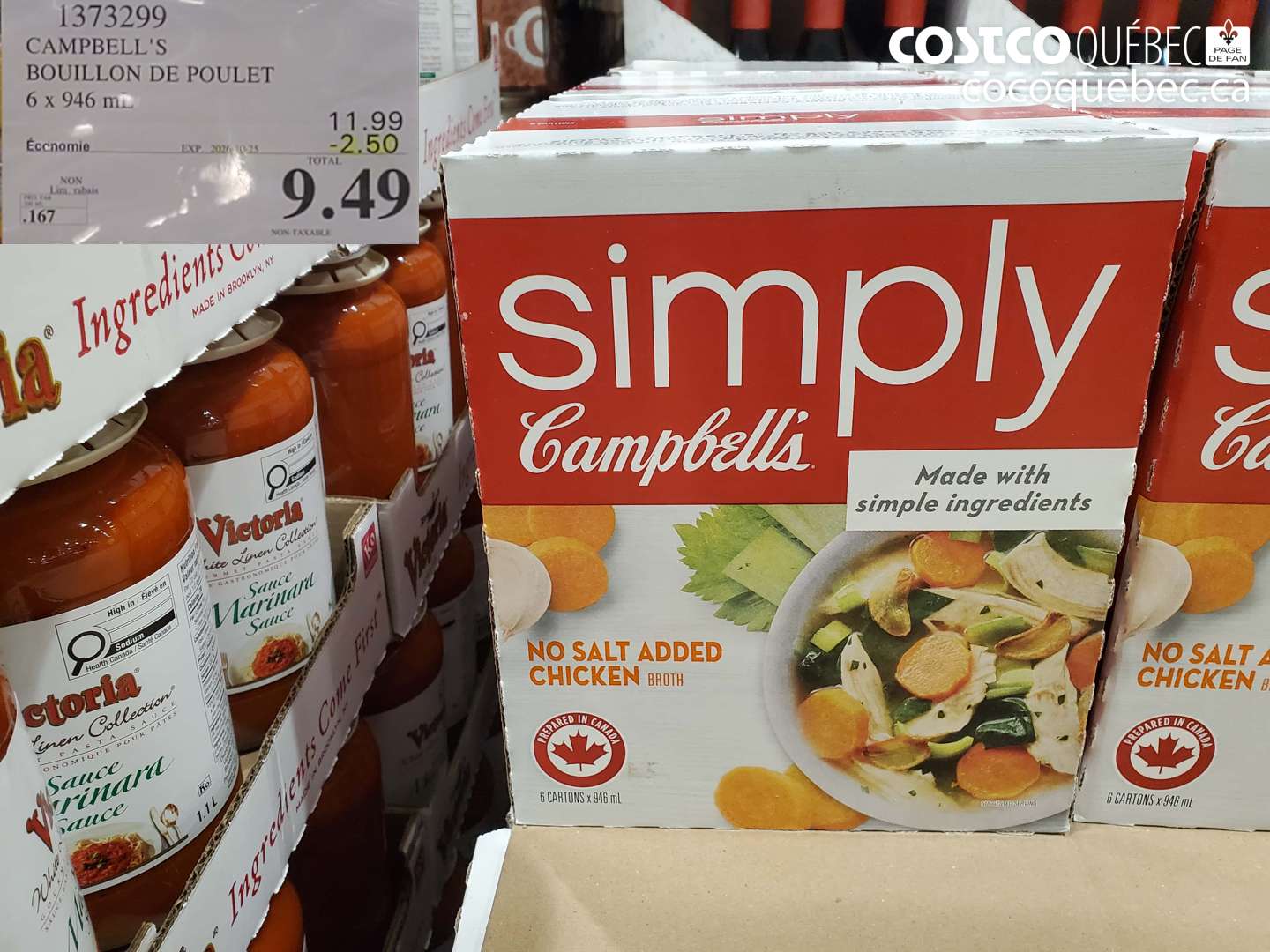 1373299 CAMPBELL'S BOUILLON DE POULET ($2.50 INSTANT SAVINGS EXPIRES ON 2026-08-25) $9.49