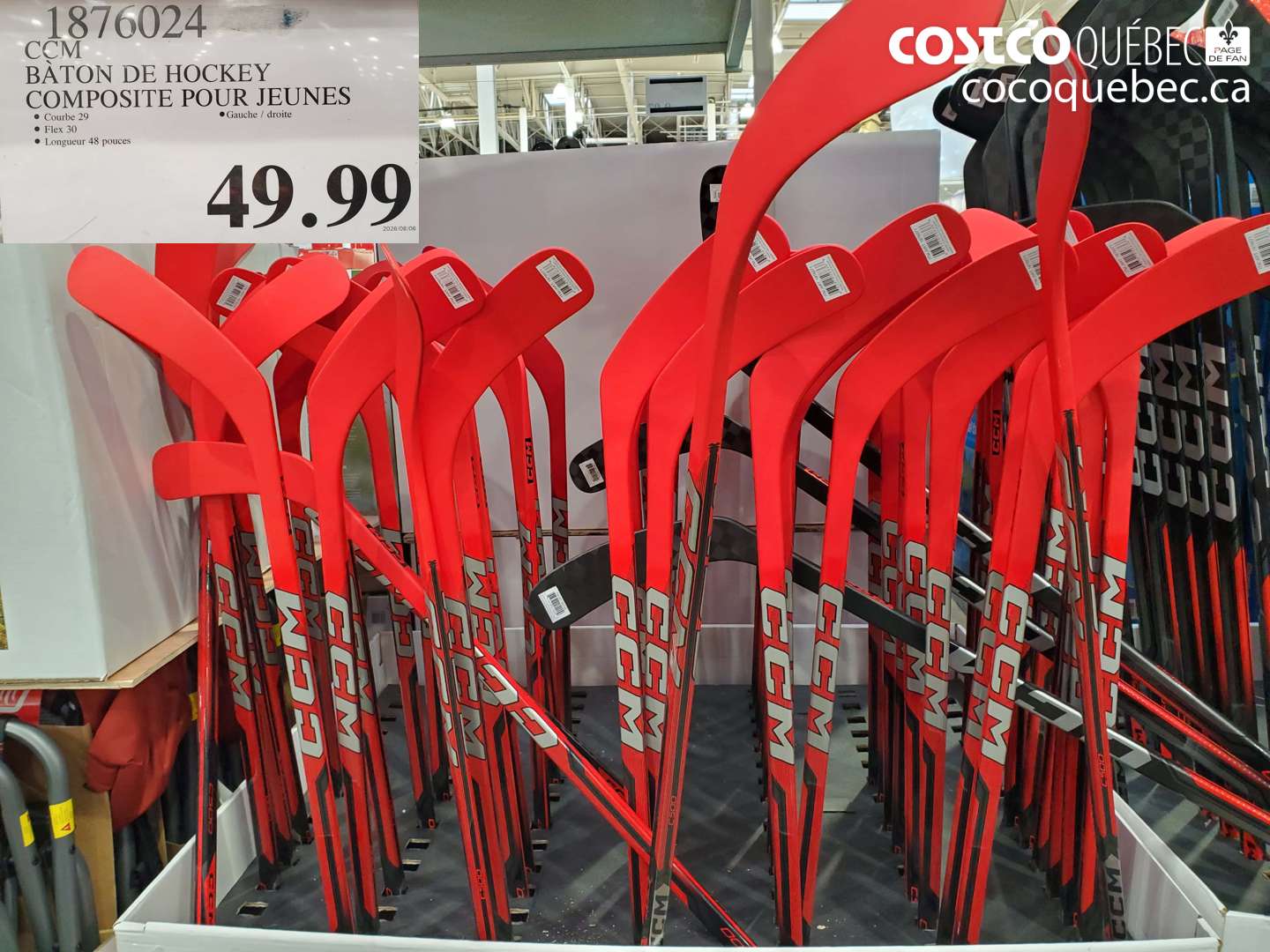 1876024 CCM BÂTON DE HOCKEY COMPOSITE POUR JEUNES $49.99