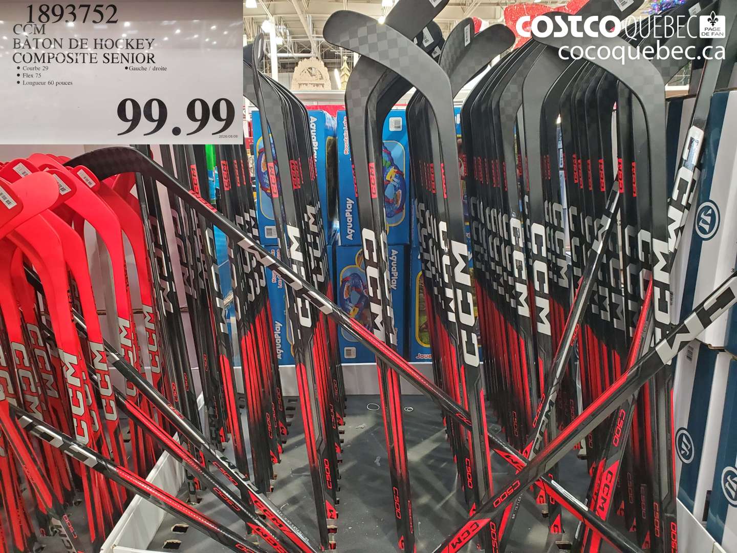 1893752 CCM BÂTON DE HOCKEY COMPOSITE SENIOR $99.99