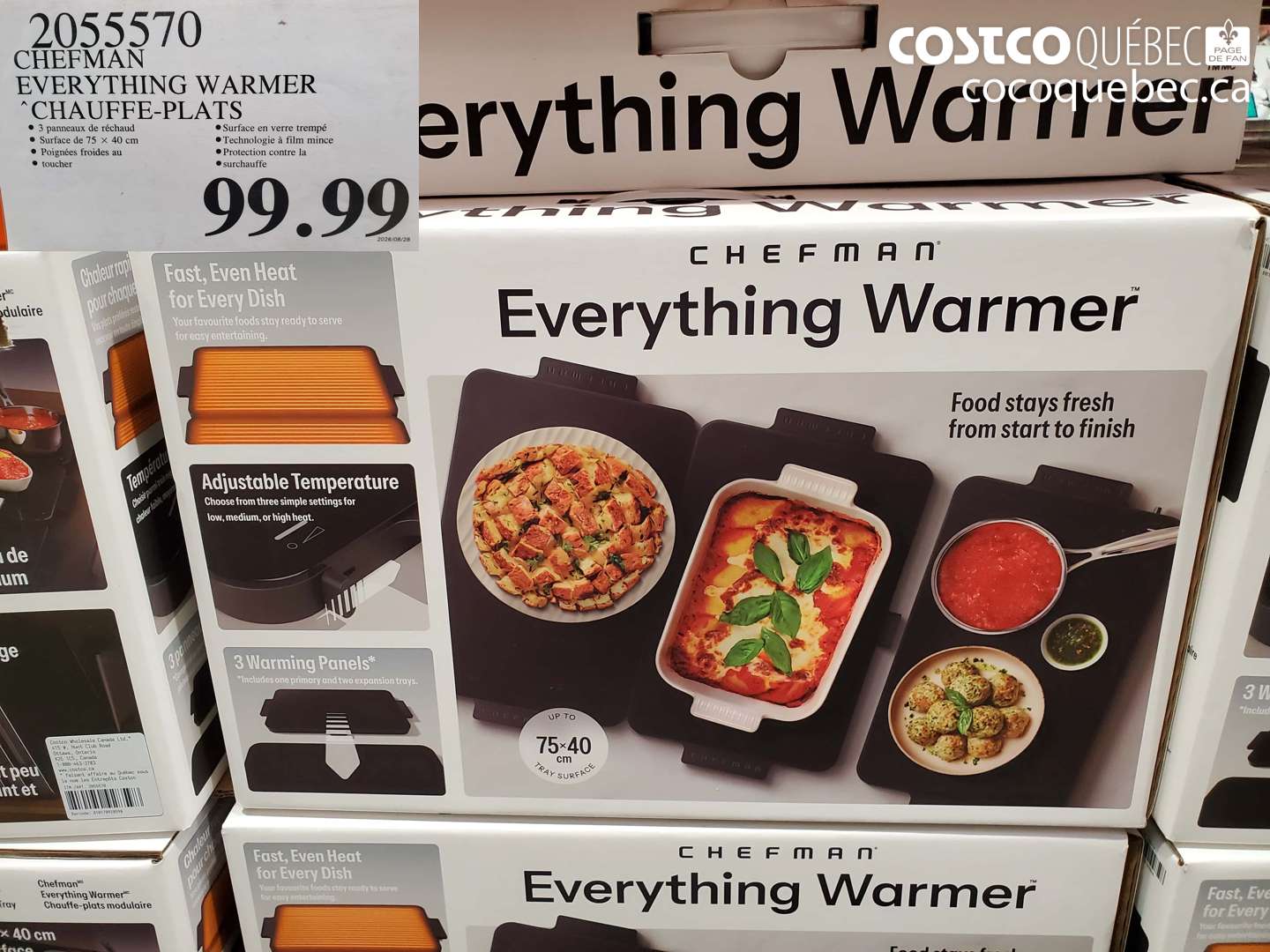2055570 CHEFMAN EVERYTHING WARMER CHAUFFE-PLATS $99.99