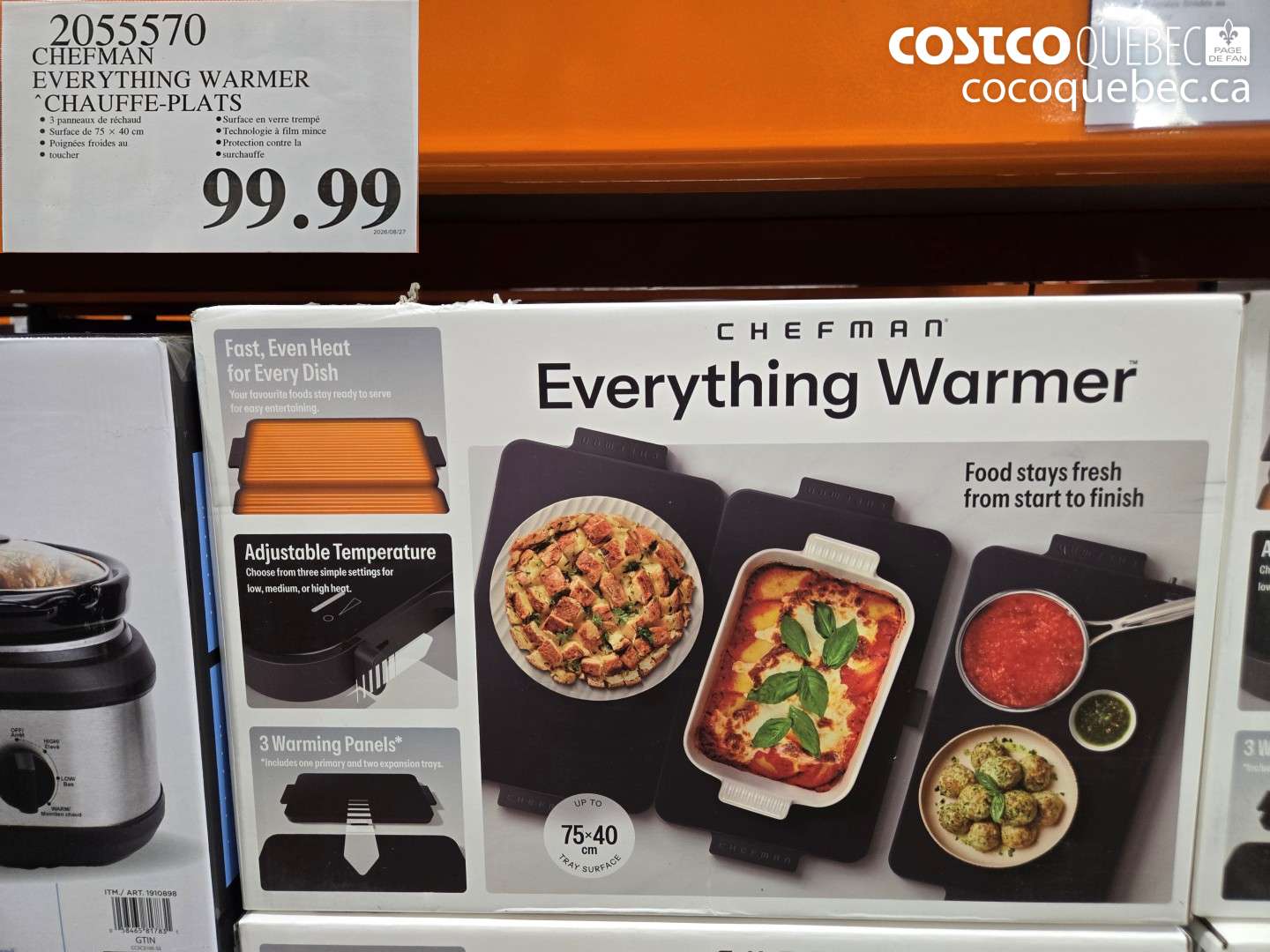 2055570 CHEFMAN EVERYTHING WARMER CHAUFFE-PLATS $99.99