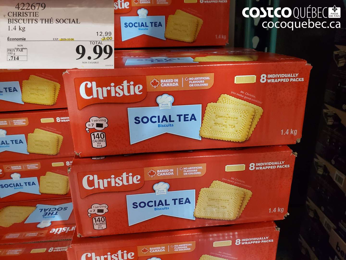 422679 CHRISTIE BISCUITS THÉ SOCIAL ($3.00 INSTANT SAVINGS EXPIRES ON 2026-10-04) $9.99