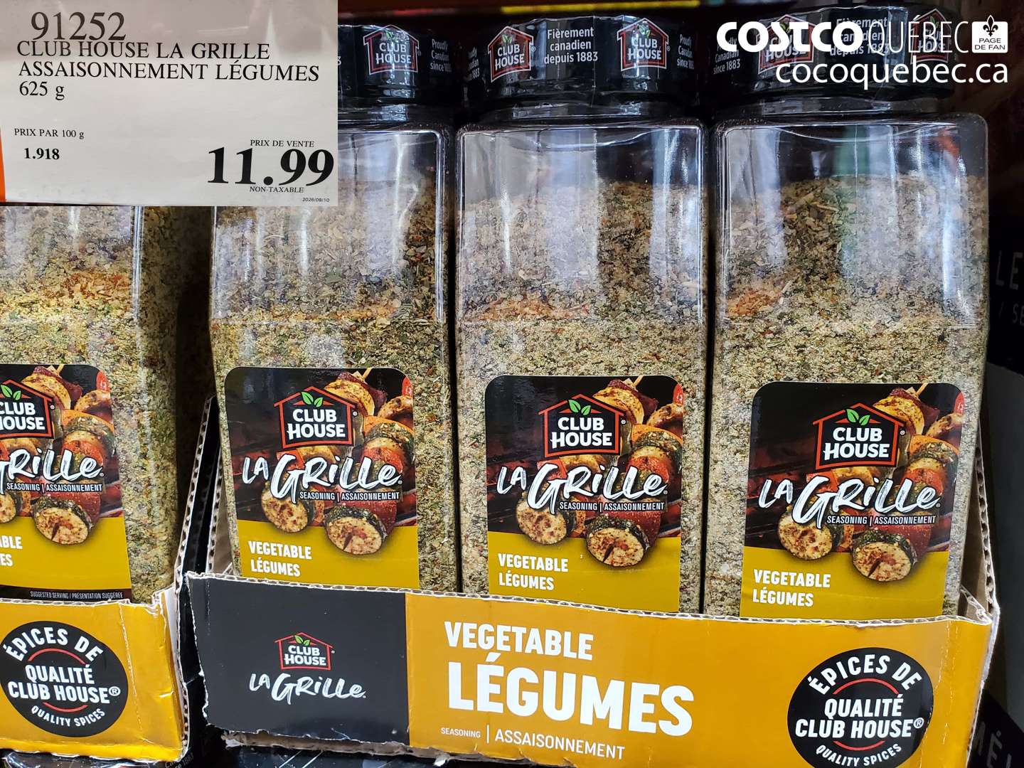 91252 CLUB HOUSE LA GRILLE ASSAISONNEMENT LÉGUMES $11.99