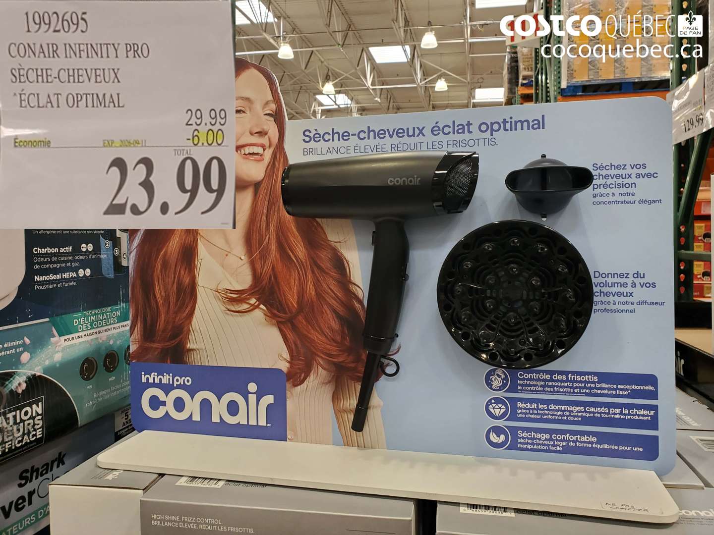 1992695 CONAIR INFINITY PRO SÈCHE-CHEVEUX ÉCLAT OPTIMAL ($6.00 INSTANT SAVINGS EXPIRES ON 2026-06-11) $23.99