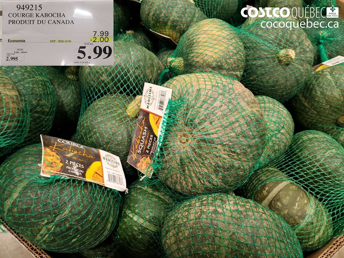 949215 COURGE KABOCHA ($2.00 INSTANT SAVINGS EXPIRES ON 2026-10-04) $5.99