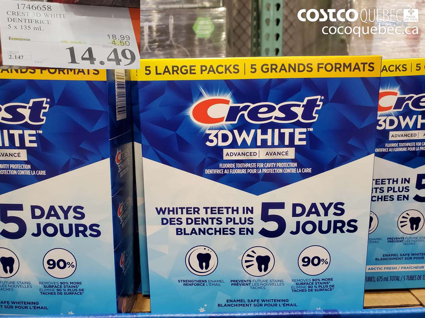 1746658 CREST 3D WHITE DENTIFRICE ($4.50 INSTANT SAVINGS EXPIRES ON 2026-09-27) $14.49