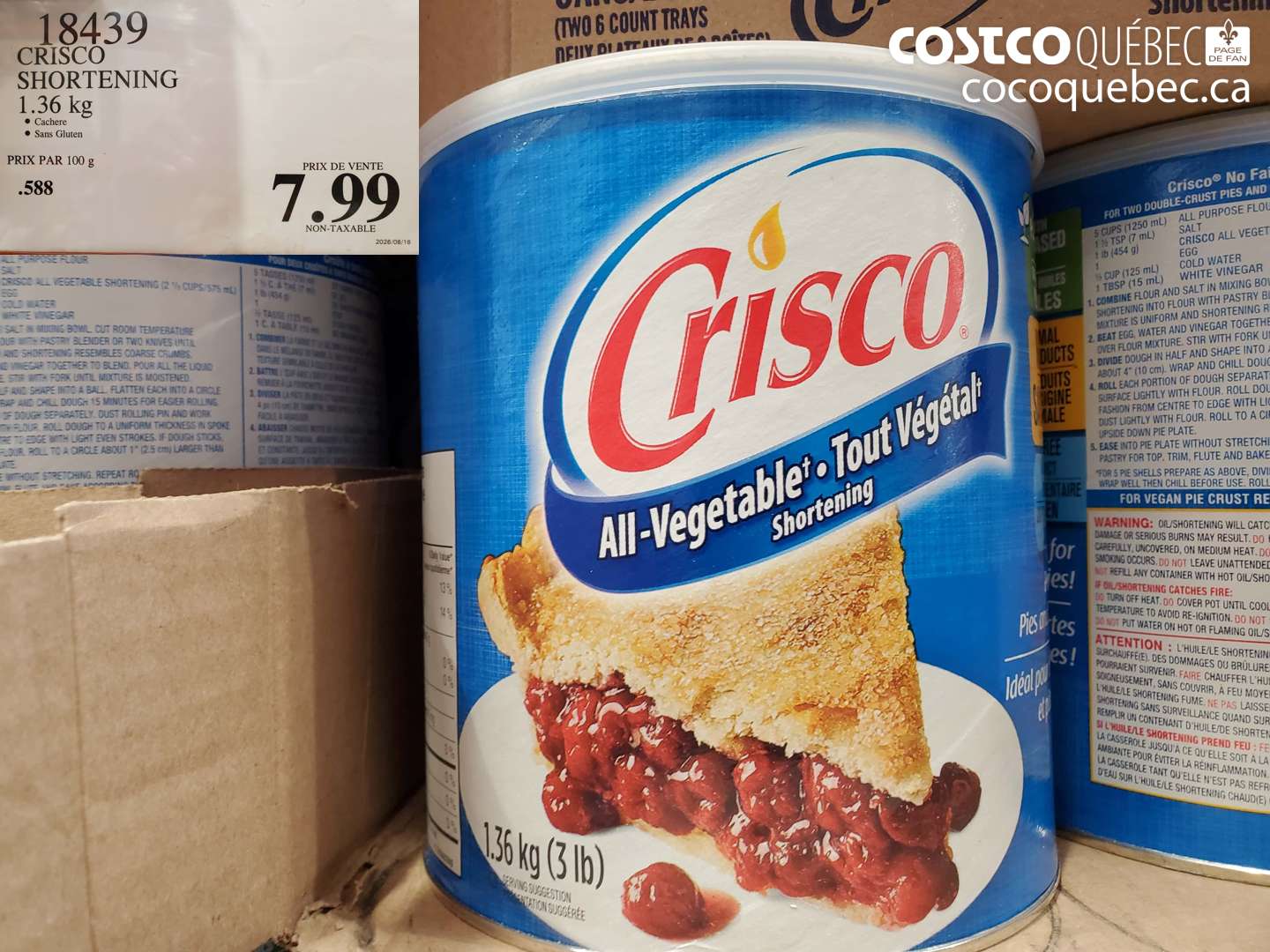 18439 CRISCO SHORTENING 1.36 KG $7.99