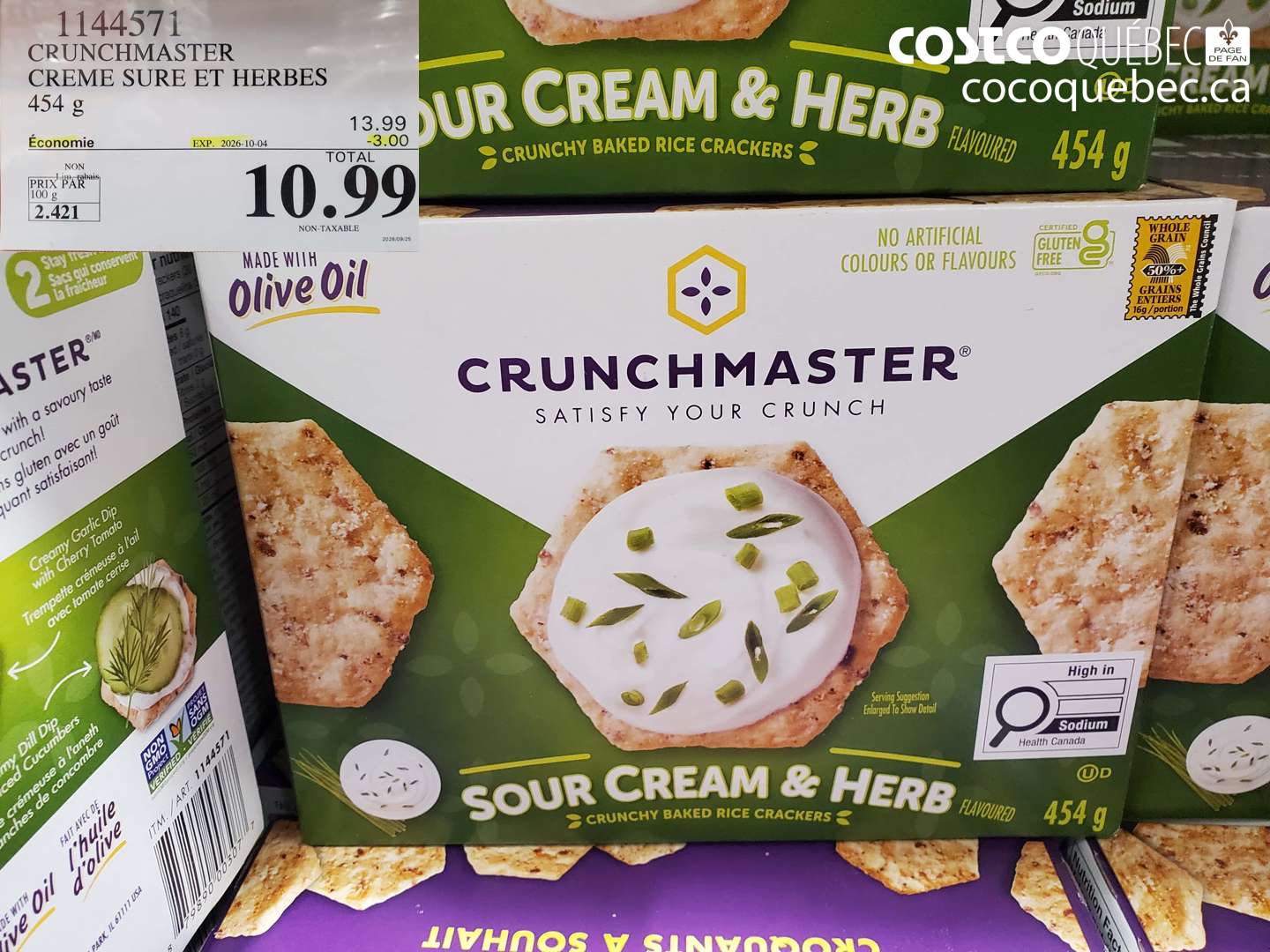 1144571 CRUNCHMASTER CREME SURE ET HERBES ($3.00 INSTANT SAVINGS EXPIRES ON 2026-10-04) $10.99