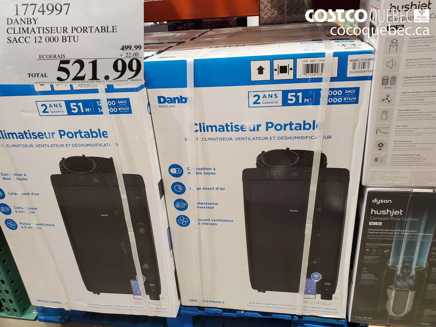 1774997 DANBY CLIMATISEUR PORTABLE SACC 12 000 BTU $521.99