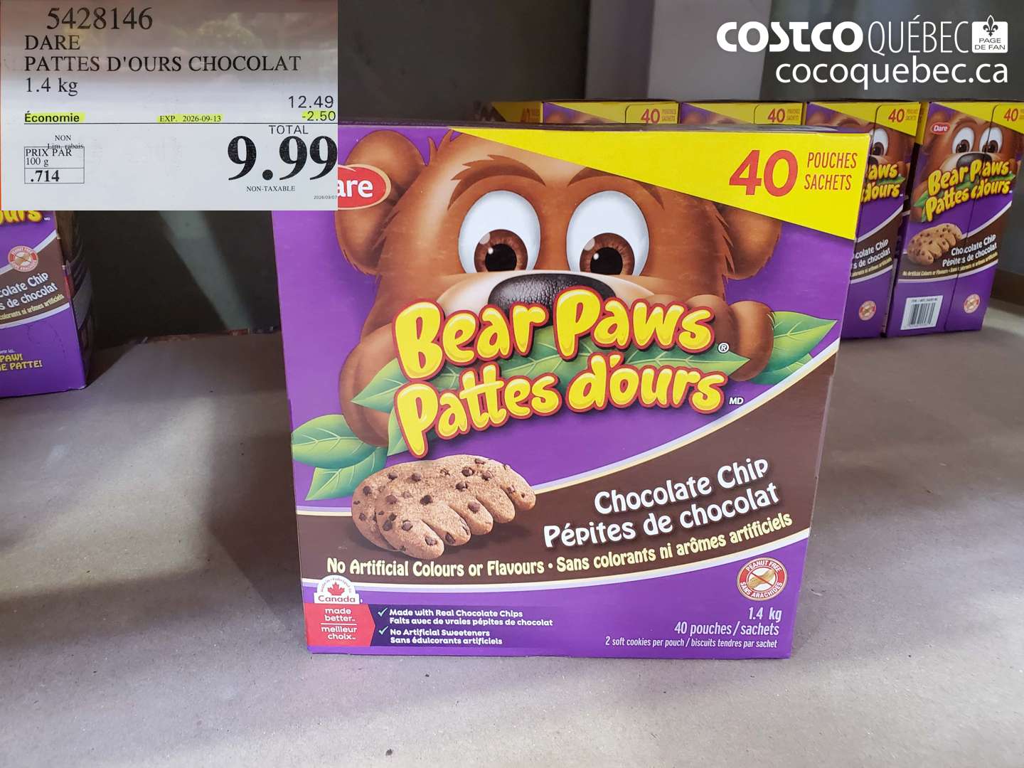 5428146 DARE PATTES D'OURS CHOCOLAT ($2.50 INSTANT SAVINGS EXPIRES ON 2026-09-13) $9.99