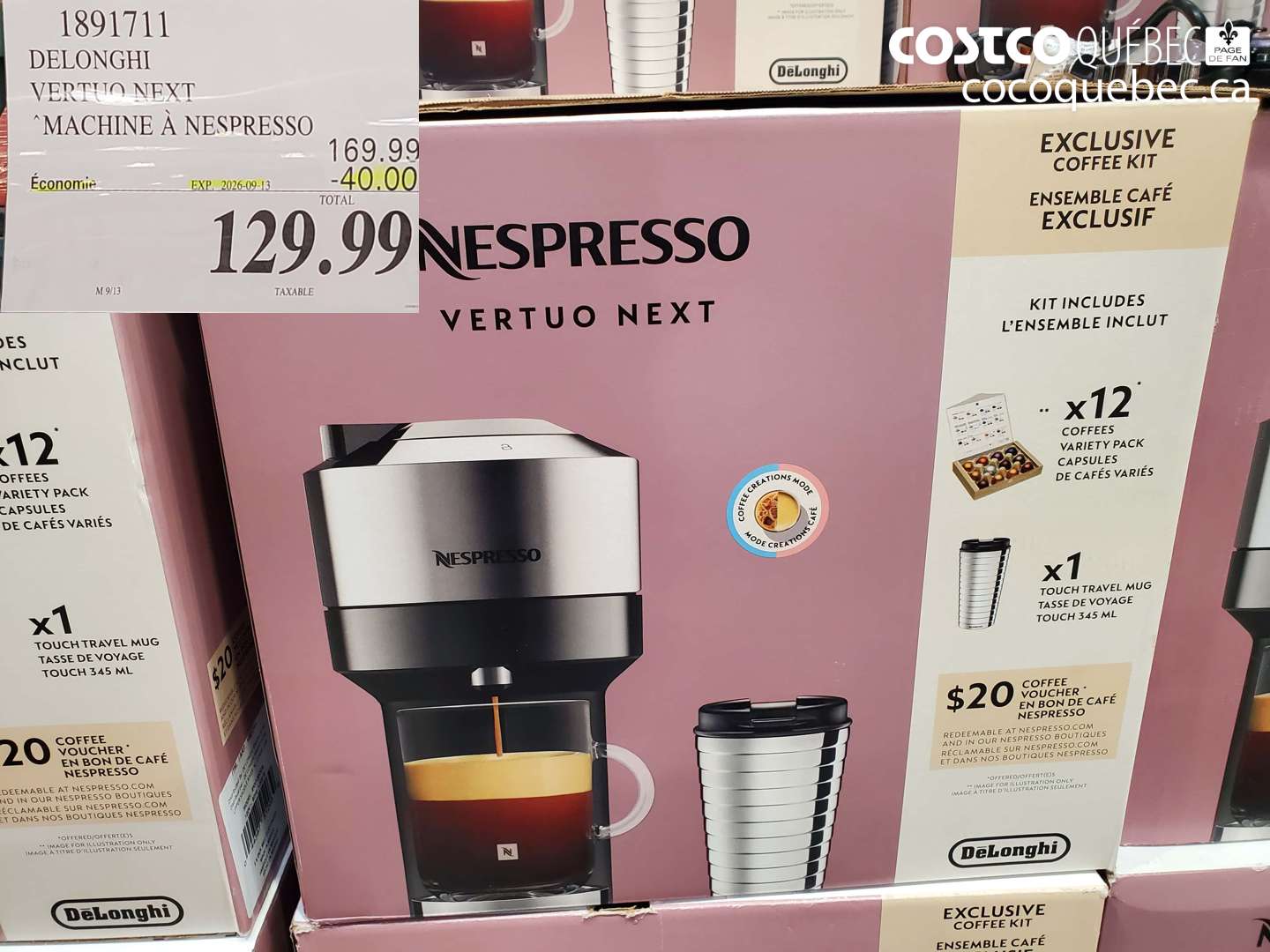 1891711 DELONGHI VERTUO NEXT ($40.00 INSTANT SAVINGS EXPIRES ON 2026-09-13) $129.99