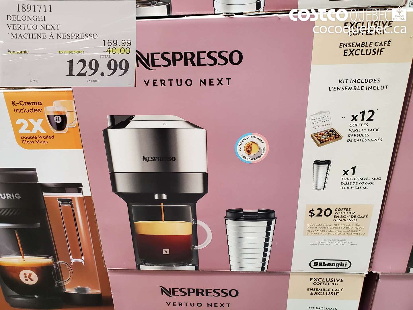 1891711 DELONGHI VERTUO NEXT ($40.00 INSTANT SAVINGS EXPIRES ON 2026-09-13) $129.99
