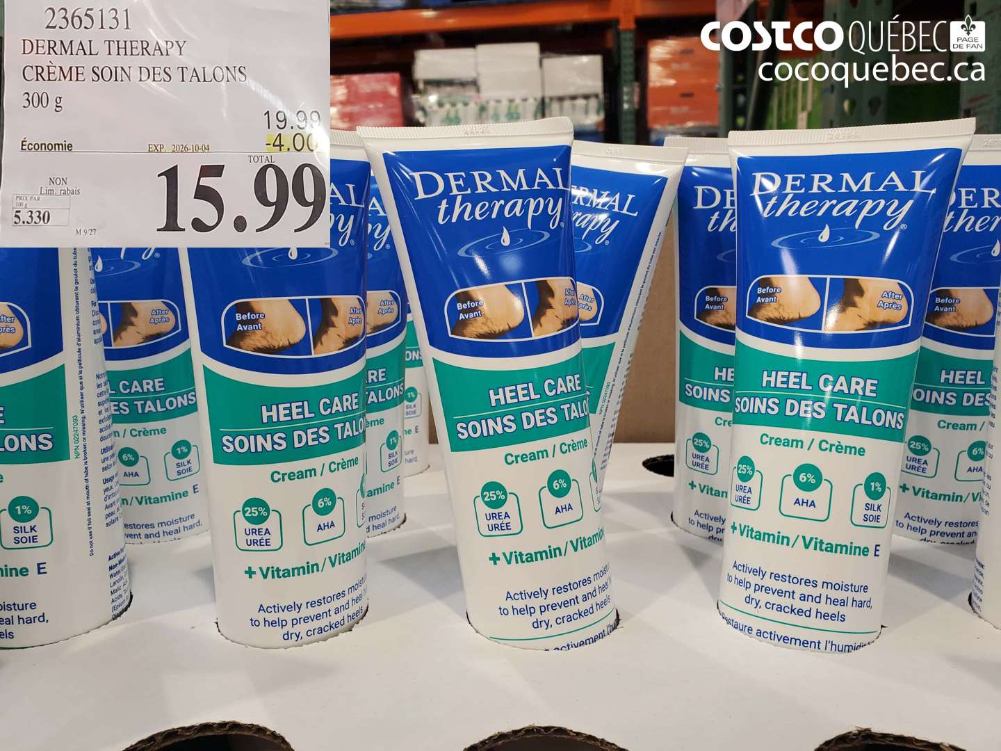 2365131 DERMAL THERAPY CRÈME SOIN DES TALONS ($4.00 INSTANT SAVINGS EXPIRES ON 2026-10-04) $15.99