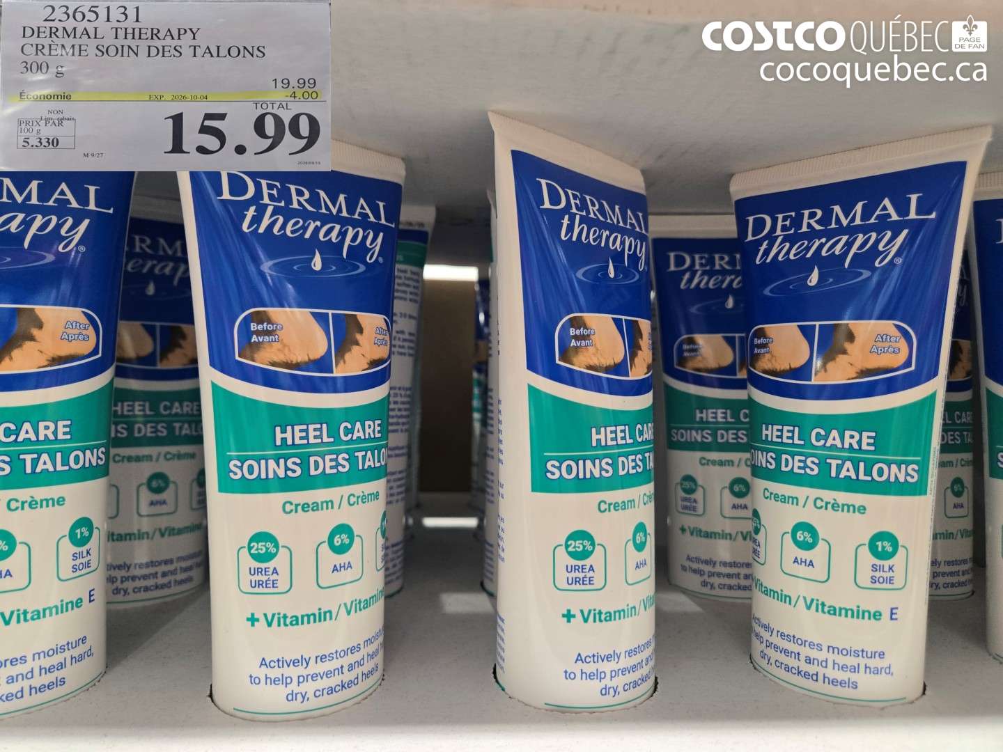 2365131 DERMAL THERAPY CRÈME SOIN DES TALONS ($4.00 INSTANT SAVINGS EXPIRES ON 2026-10-04) $15.99