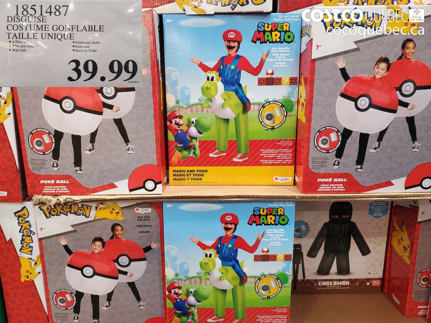 1851487 DISGUISE COSTUME GONFLABLE TAILLE UNIQUE $39.99