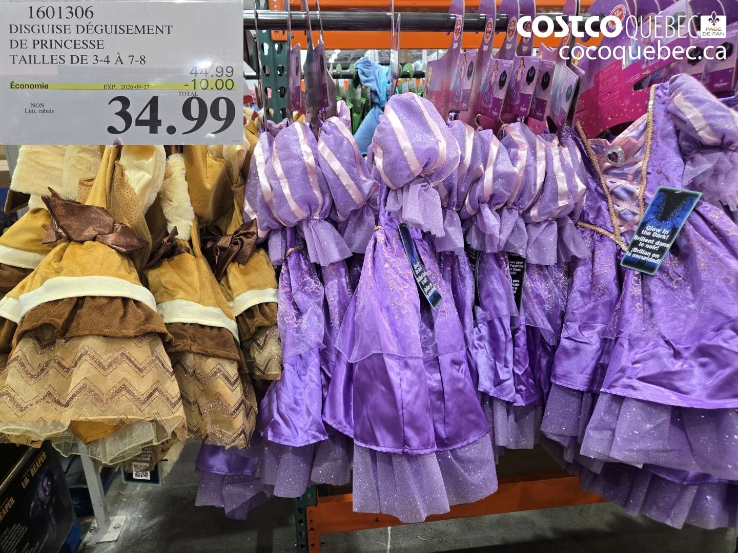 1601306 DISGUISE DÉGUISEMENT DE PRINCESSE TAILLES DE 3-4 À 7-8 ($10.00 INSTANT SAVINGS EXPIRES ON 2026-09-27) $34.99