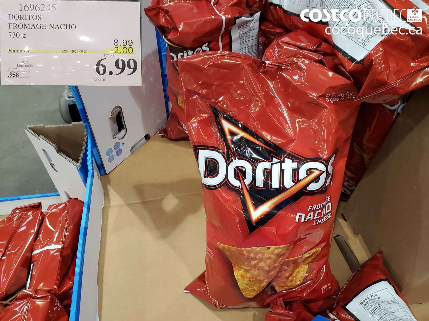 1696245 DORITOS FROMAGE NACHO ($2.00 INSTANT SAVINGS EXPIRES ON 2026-09-27) $6.99