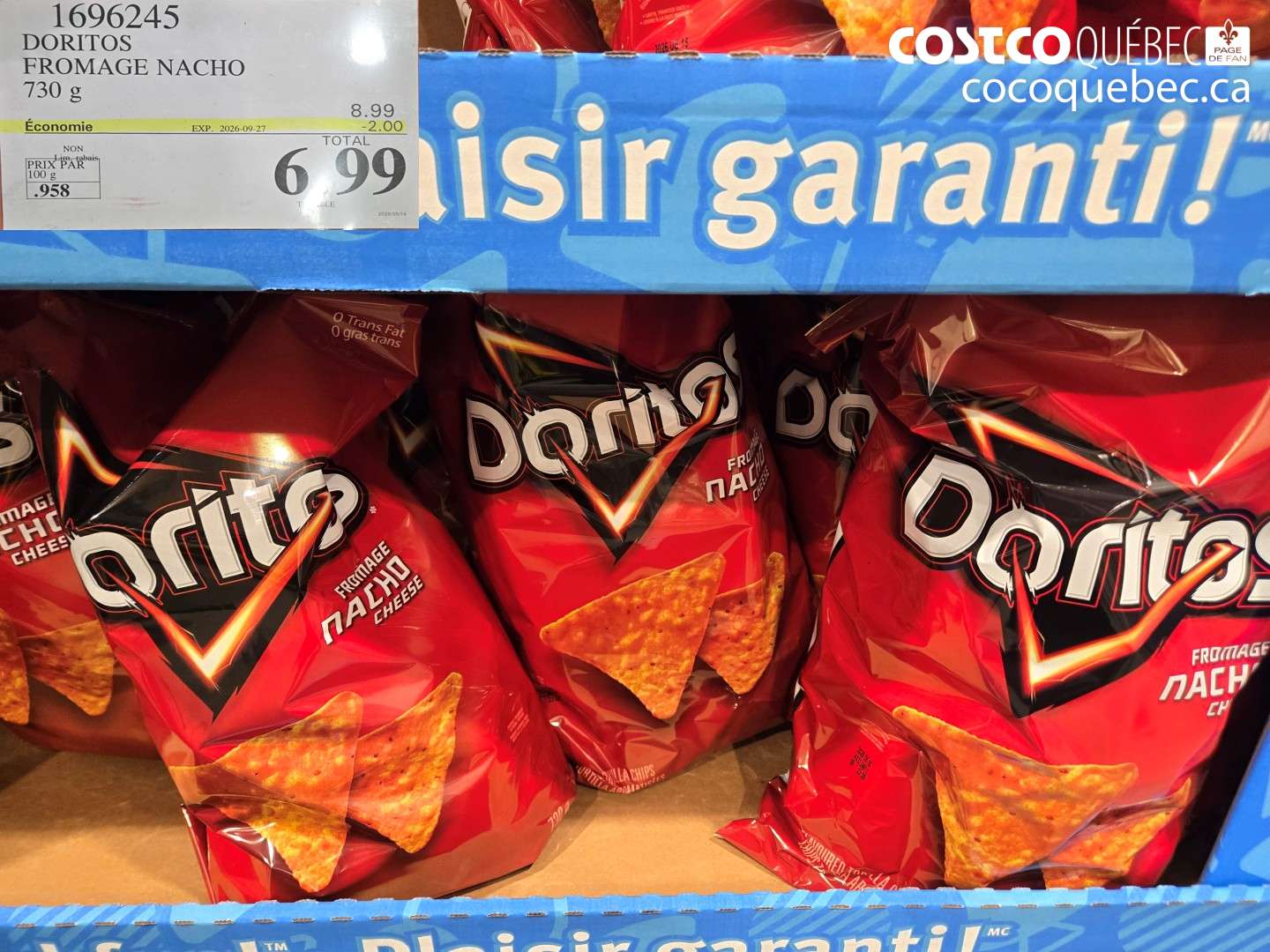 1696245 DORITOS FROMAGE NACHO ($2.00 INSTANT SAVINGS EXPIRES ON 2026-09-27) $6.99