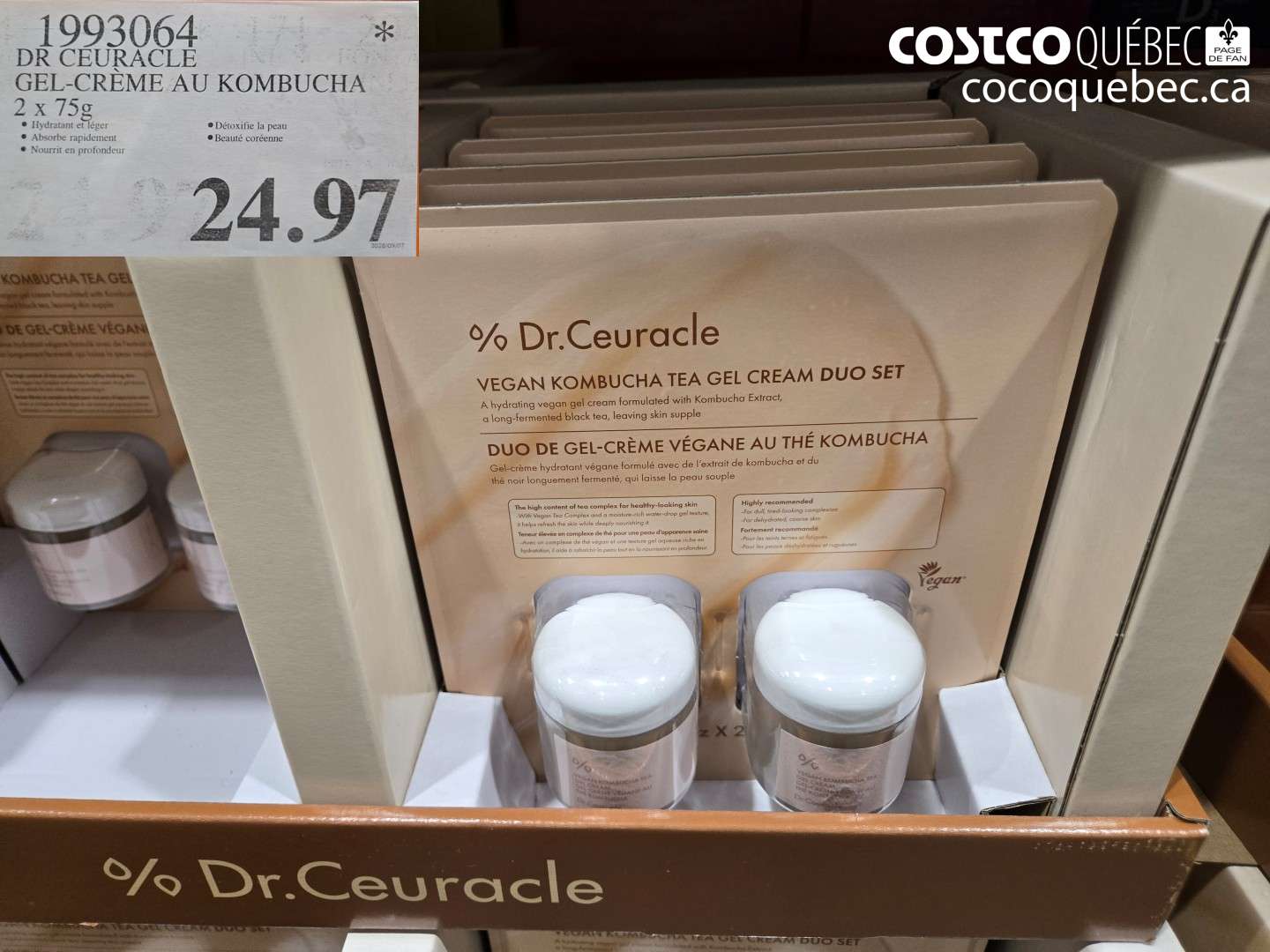 1993064 DR CEURACLE GEL-CRÈME AU KOMBUCHA 2 X 75G $24.97