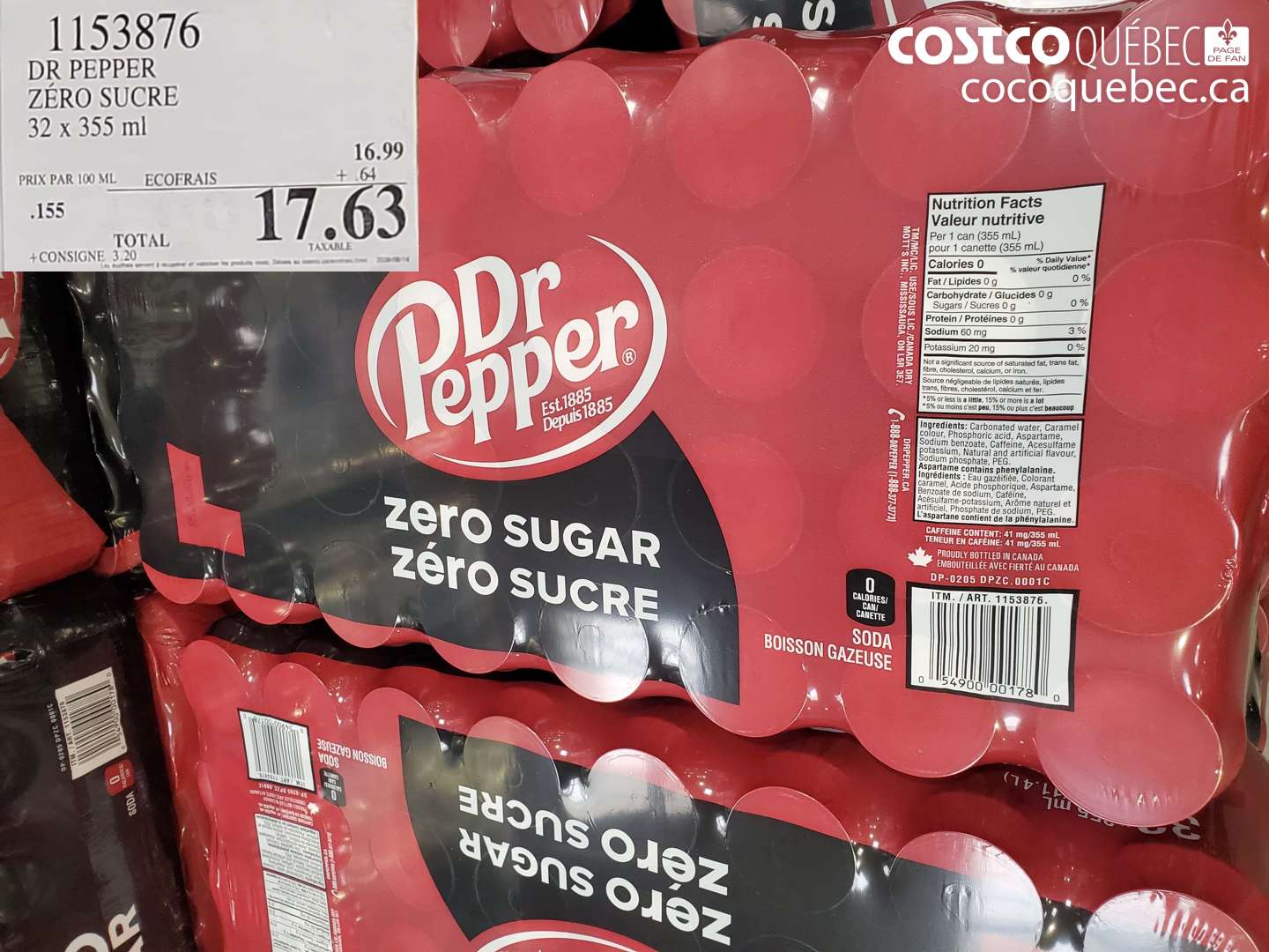 1153876 DR PEPPER ZÉRO SUCRE $17.63