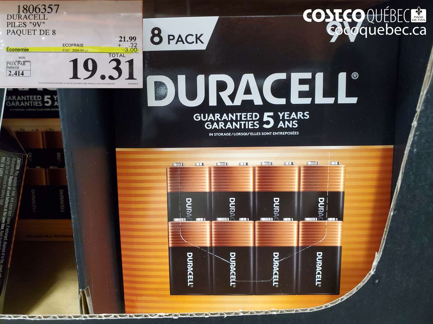 1806357 DURACELL PILES 