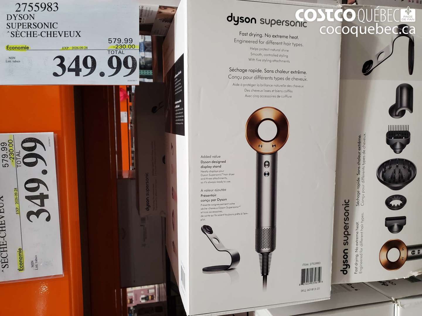 2755983 DYSON SUPERSONIC SÈCHE-CHEVEUX ($230.00 INSTANT SAVINGS EXPIRES ON 2026-09-28) $349.99