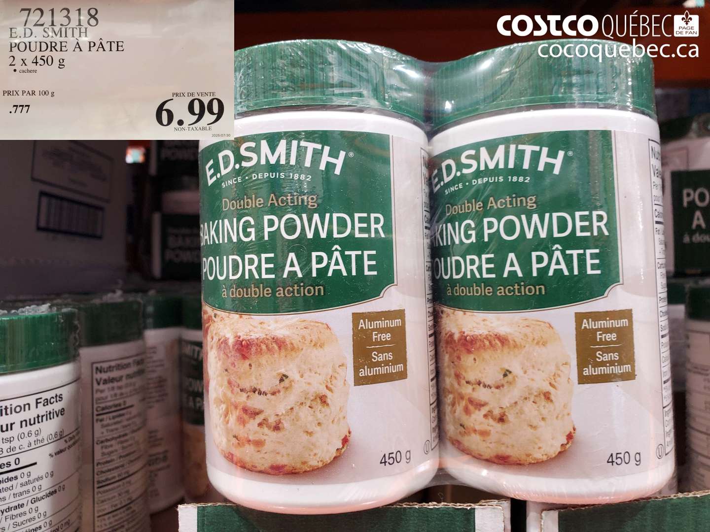 721318 E.D. SMITH POUDRE À PÂTE 2 X 450 G $6.99