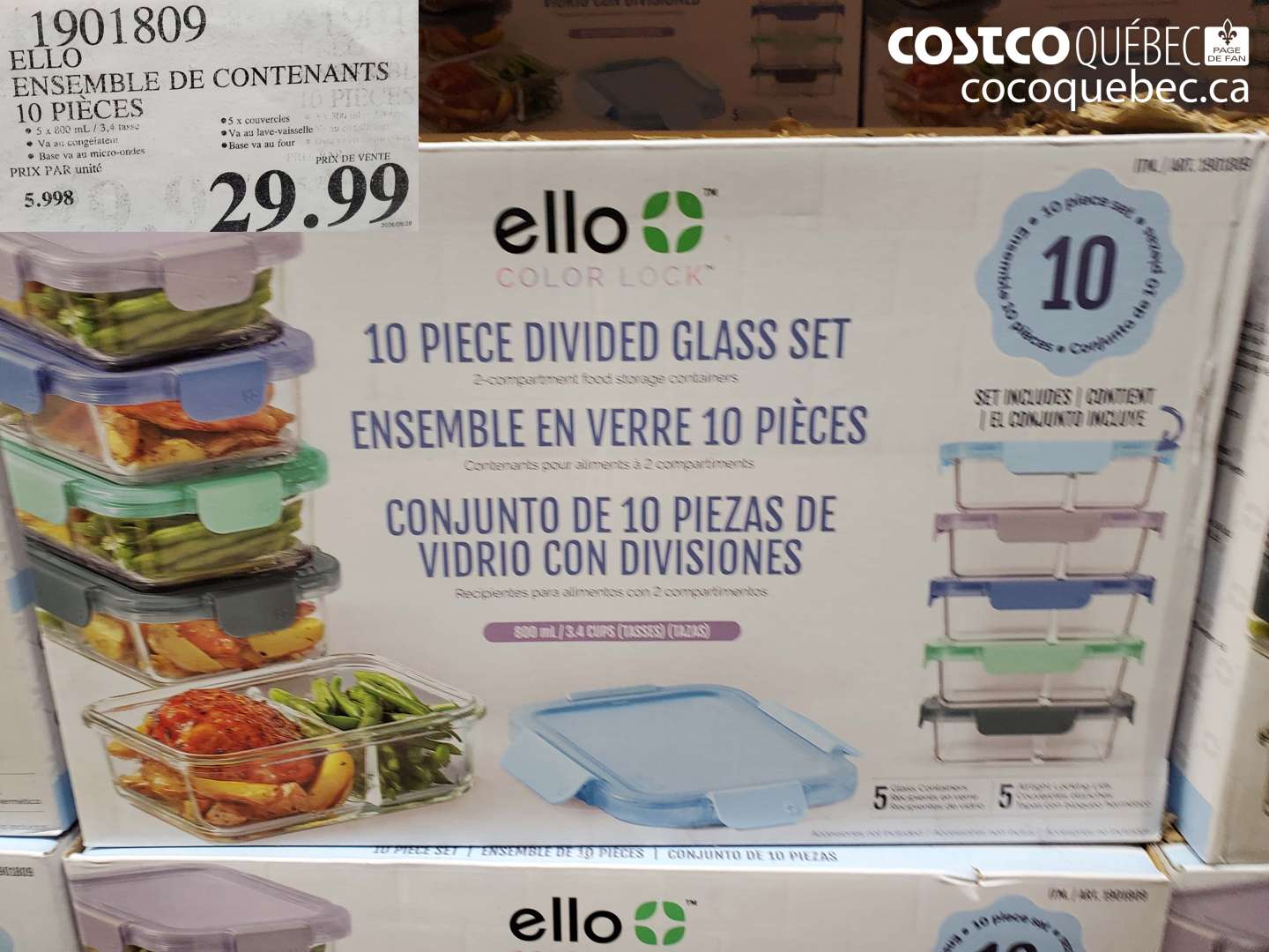 1901809 ELLO ENSEMBLE DE CONTENANTS 10 PIÈCES $29.99