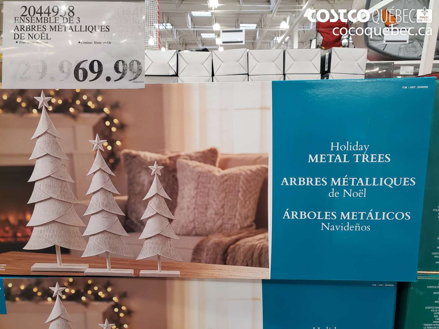 2044958 ENSEMBLE DE 3 ARBRES MÉTALLIQUES DE NOËL $69.99