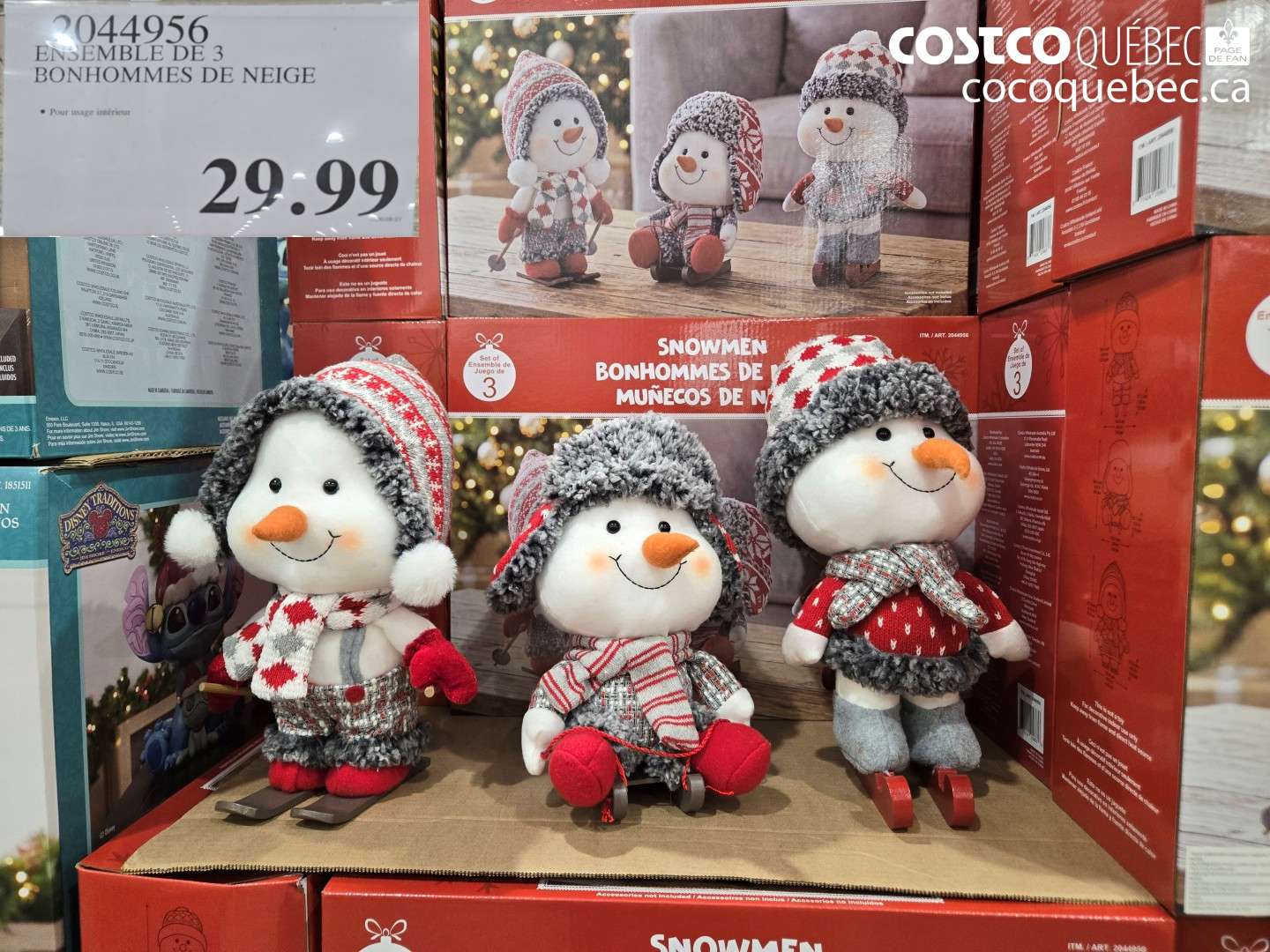 2044956 ENSEMBLE DE 3 BONHOMMES DE NEIGE $29.99