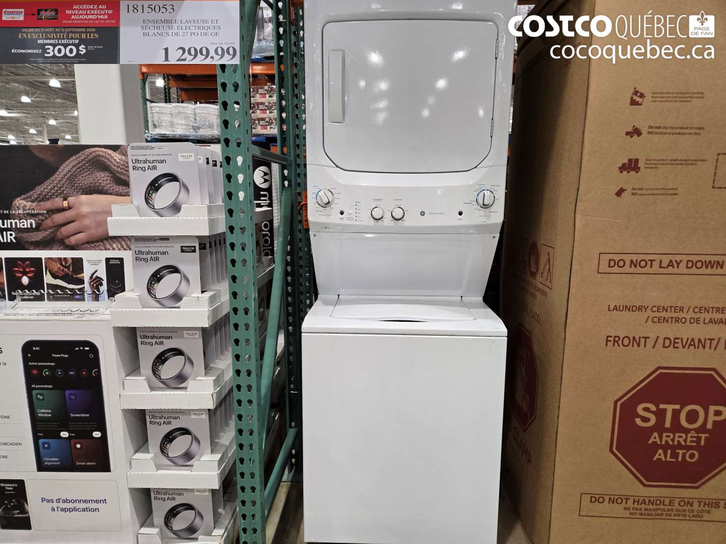 1815053 ENSEMBLE LAVEUSE ET SÉCHEUSE ÉLECTRIQUES BLANCS DE 27 PO DE GE 300 OFF (EXPIRES ON 2026-09-13) $1299.99