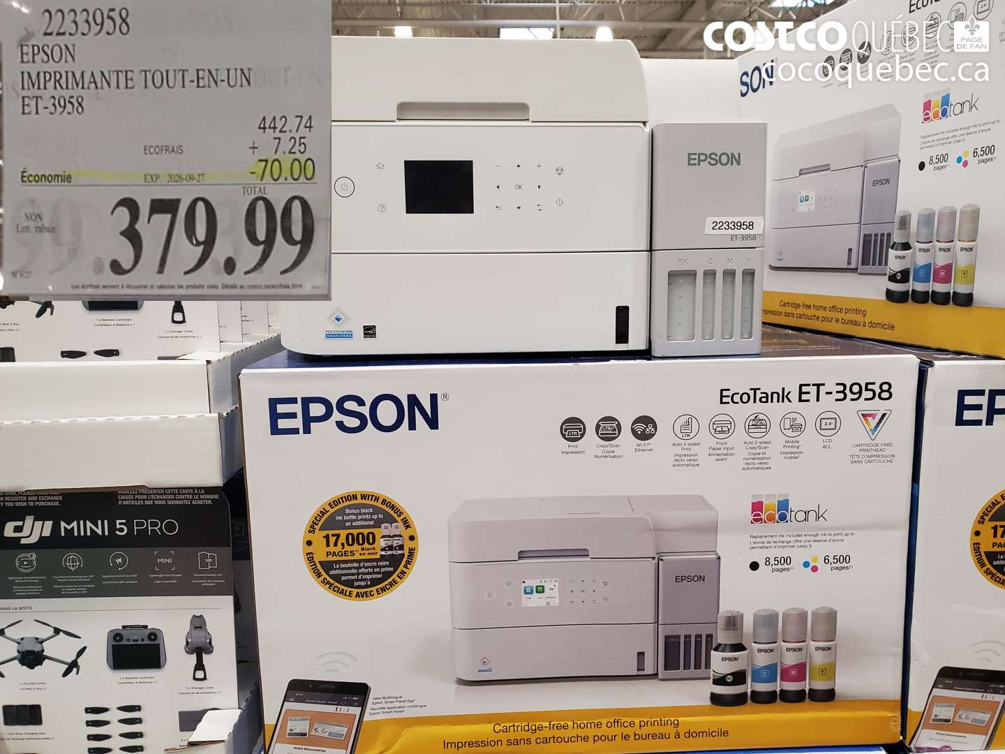 2233958 EPSON IMPRIMANTE TOUT-EN-UN ET-3958 ($70.00 INSTANT SAVINGS EXPIRES ON 2026-09-27) $379.99