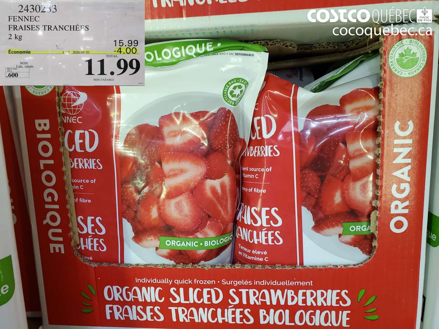 2430233 FENNEC FRAISES TRANCHÉES ($4.00 INSTANT SAVINGS EXPIRES ON 2026-09-20) $11.99