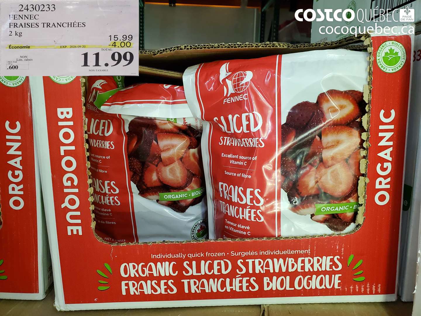 2430233 FENNEC FRAISES TRANCHÉES ($4.00 INSTANT SAVINGS EXPIRES ON 2026-09-20) $11.99