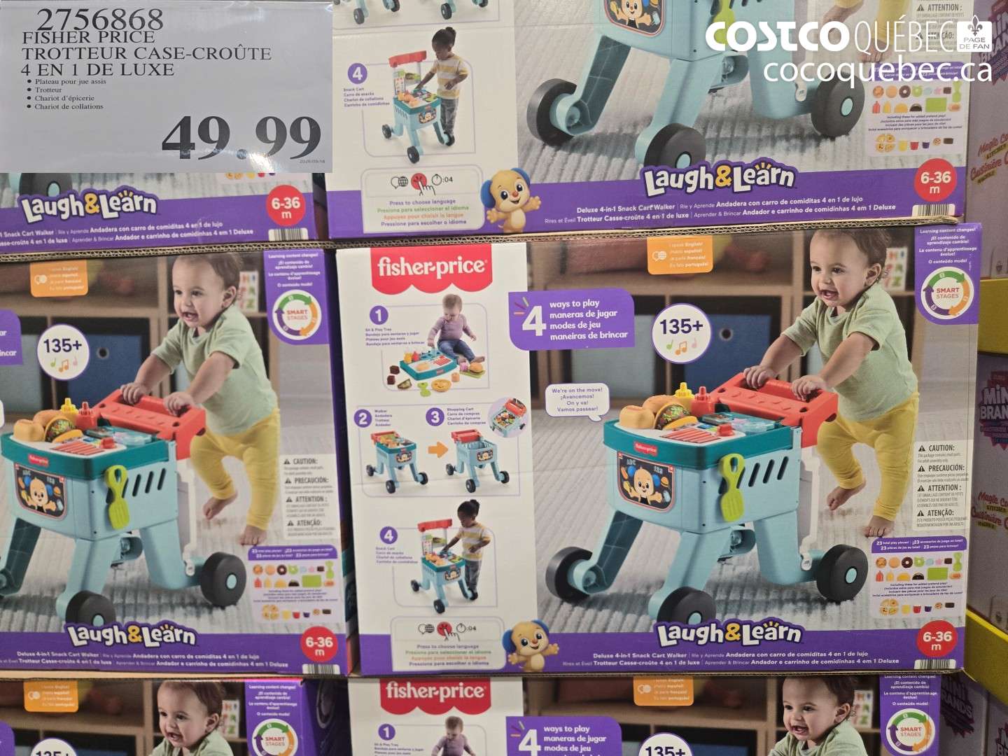 2756868 FISHER PRICE TROTTEUR CASE-CROÛTE 4 EN 1 DE LUXE $49.99