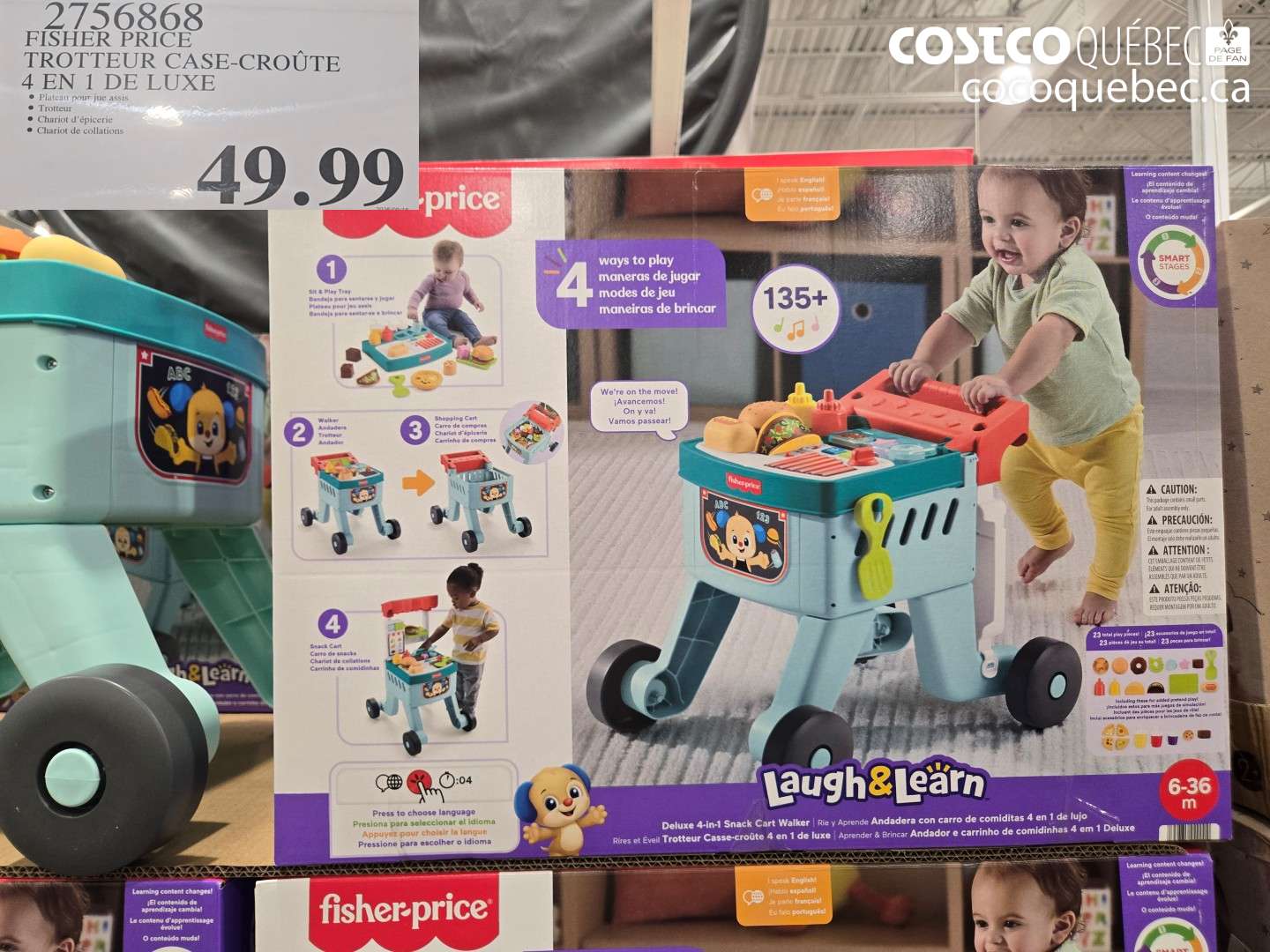 2756868 FISHER PRICE TROTTEUR CASE-CROÛTE 4 EN 1 DE LUXE $49.99
