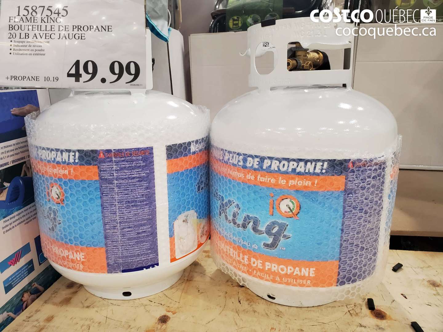 1587545 FLAME KING BOUTEILLE DE PROPANE 20 LB AVEC JAUGE $49.99
