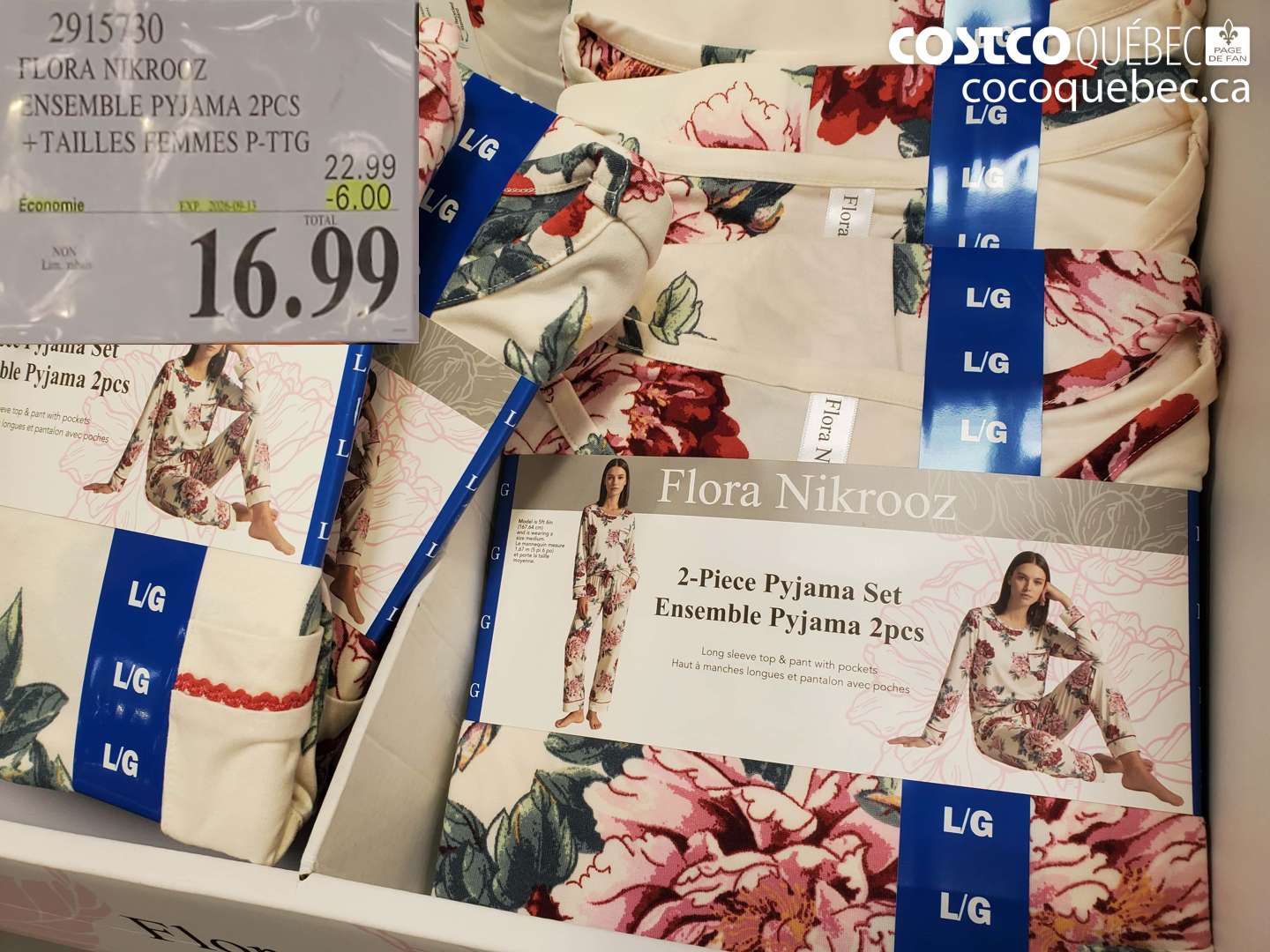 2915730 FLORA NIKROOZ ENSEMBLE PYJAMA 2PCS ($6.00 INSTANT SAVINGS EXPIRES ON 2026-09-14) $16.99