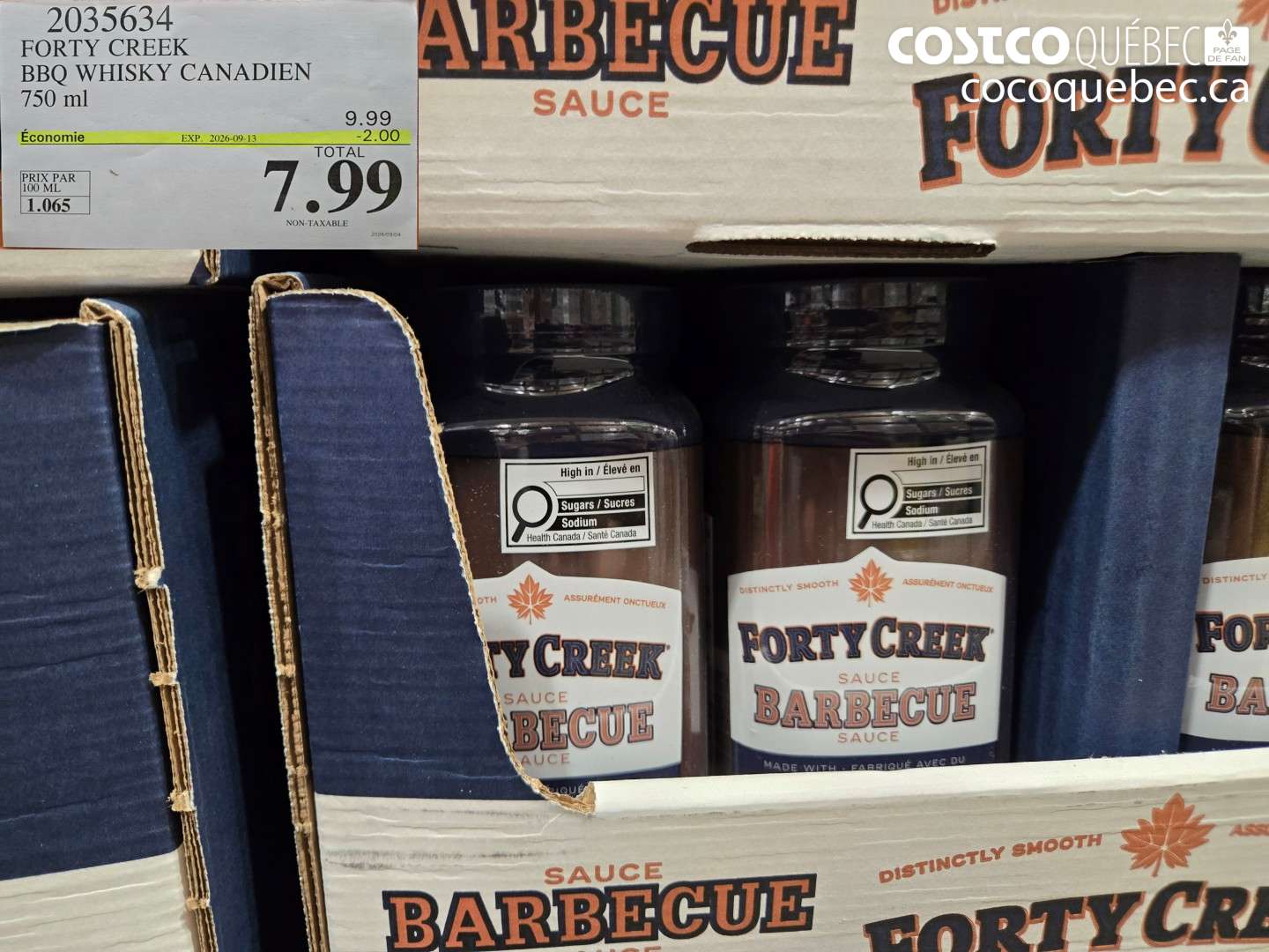 2035634 FORTY CREEK BBQ WHISKY CANADIEN 750 ML ($2.00 INSTANT SAVINGS EXPIRES ON 2026-09-13) $7.99