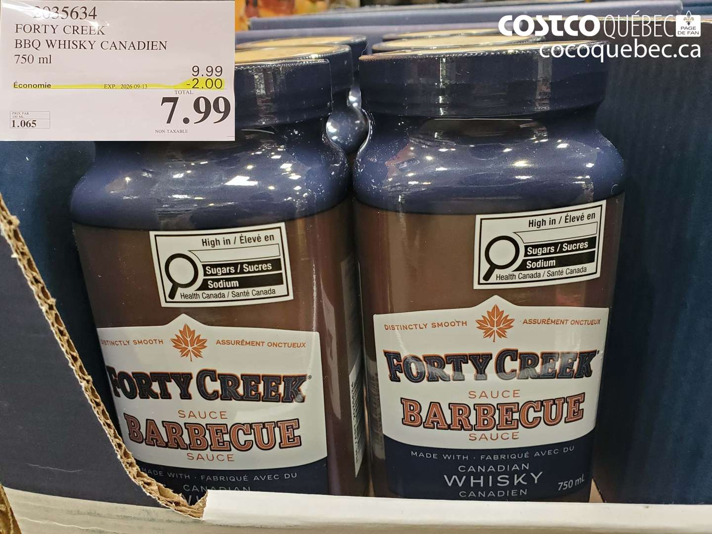 2035634 FORTY CREEK BBQ WHISKY CANADIEN 750 ML ($2.00 INSTANT SAVINGS EXPIRES ON 2026-09-13) $7.99