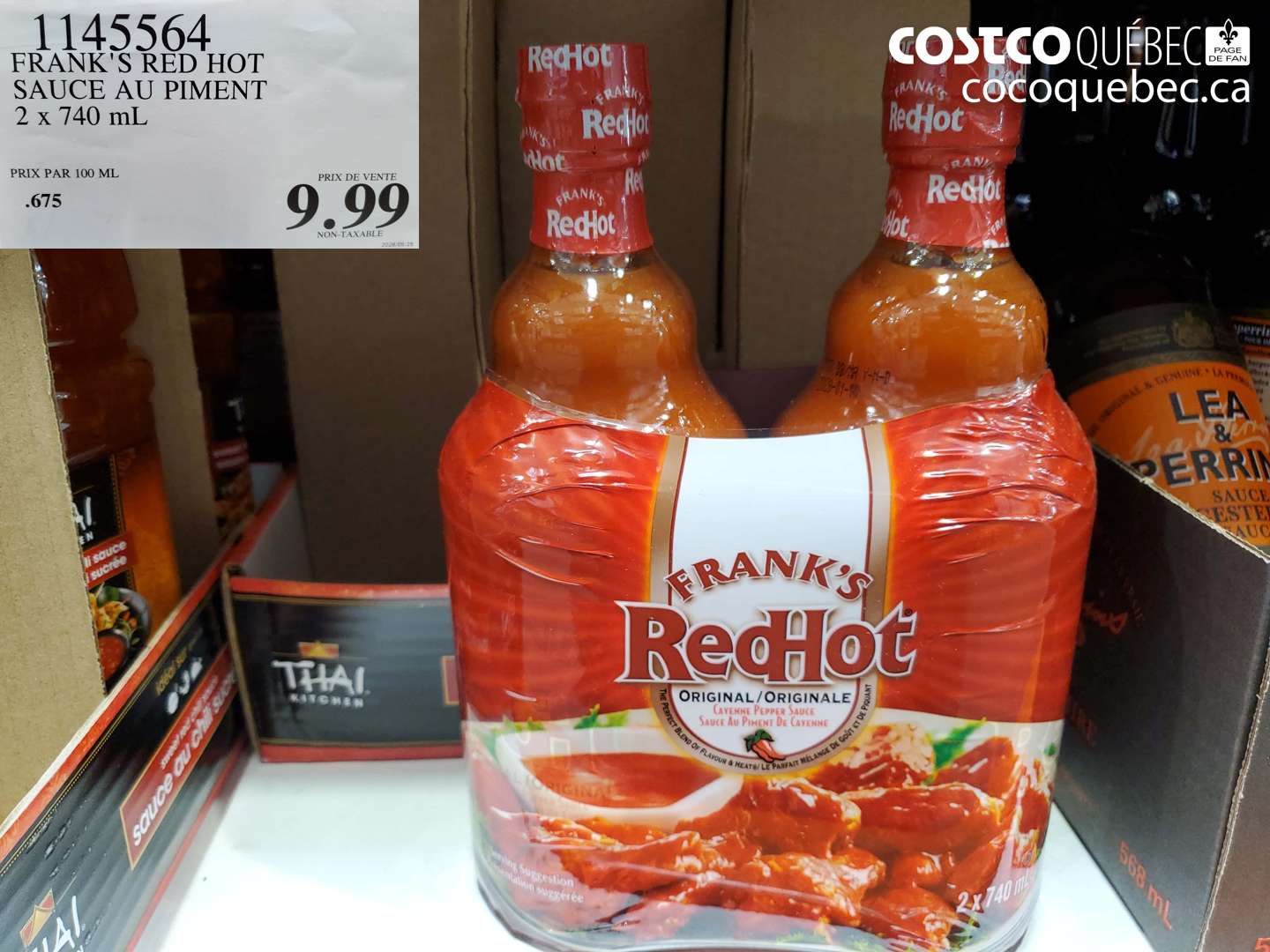 1145564 FRANK'S RED HOT SAUCE AU PIMENT $9.99