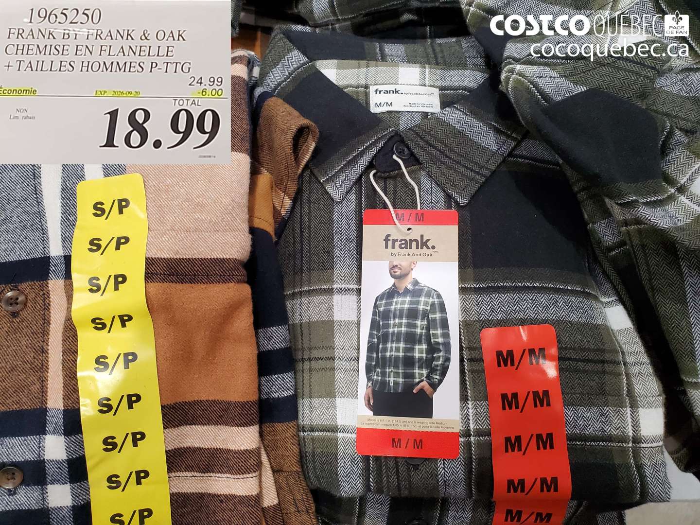1965250 FRANK BT FRANK & OAK CHEMISE EN FLANELLE ($6.00 INSTANT SAVINGS EXPIRES ON 2026-09-20) $18.99