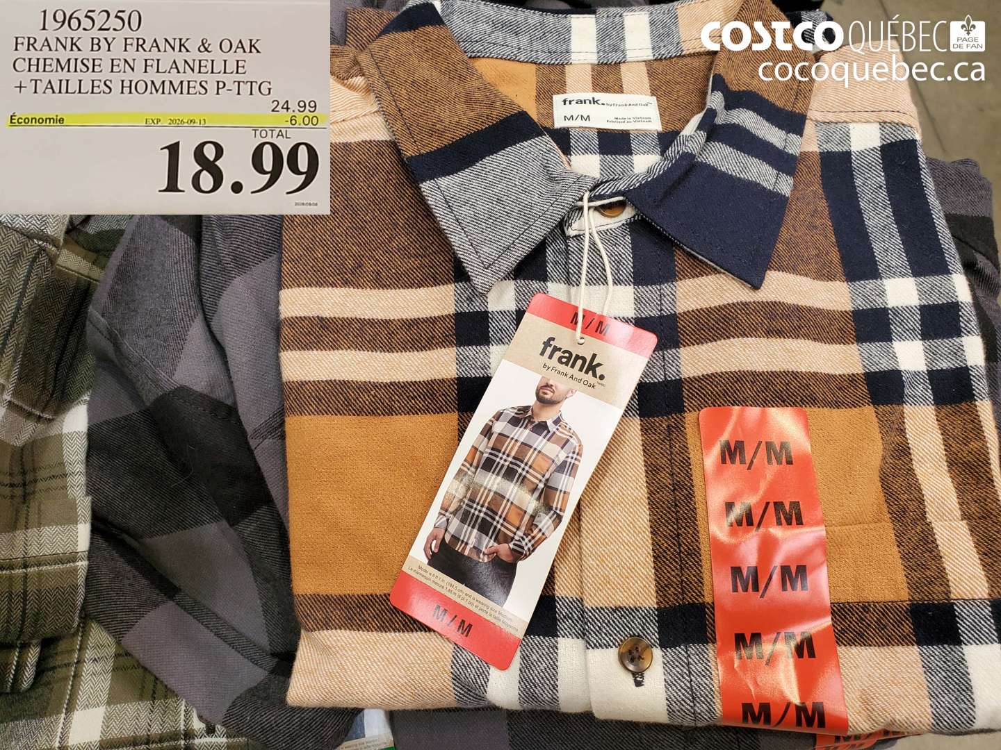 1965250 FRANK BY FRANK & OAK CHEMISE EN FLANELLE ($6.00 INSTANT SAVINGS EXPIRES ON 2026-09-13) $18.99