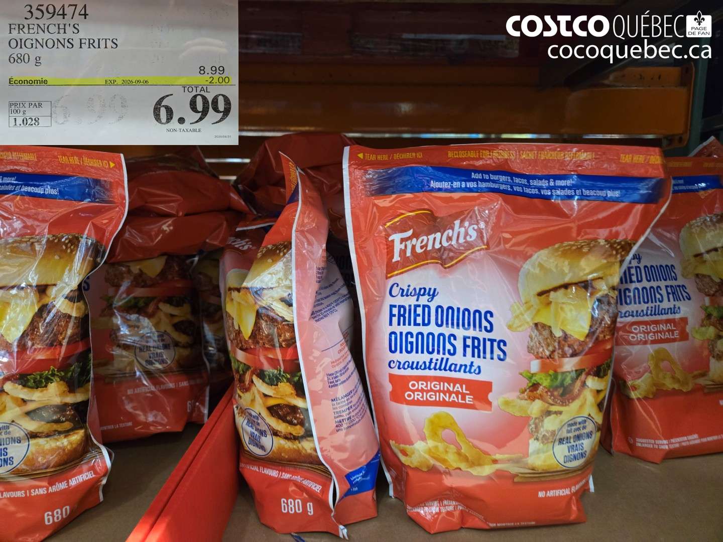 359474 FRENCH'S OIGNONS FRITS ($2.00 INSTANT SAVINGS EXPIRES ON 2026-09-06) $6.99