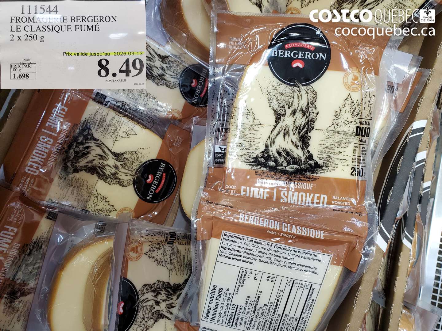 111544 FROMAGERIE BERGERON LE CLASSIQUE FUMÉ (EXPIRES ON 2026-09-13) $8.49
