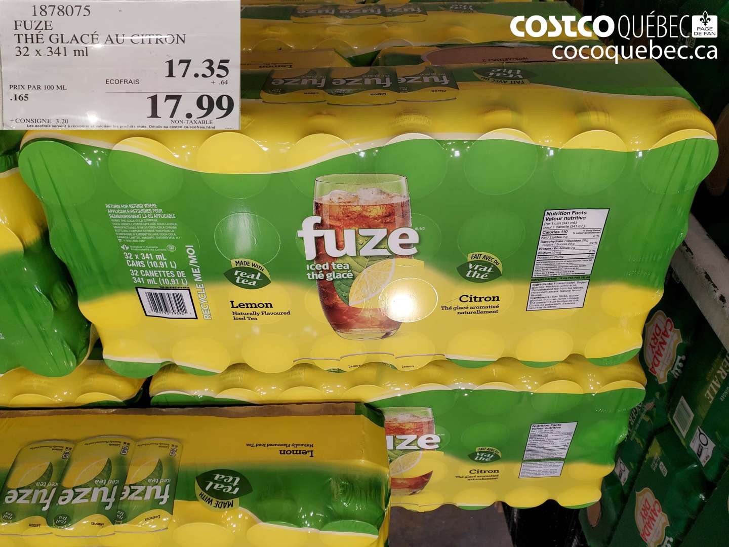 1878075 FUZE THÉ GLACÉ AU CITRON $17.99