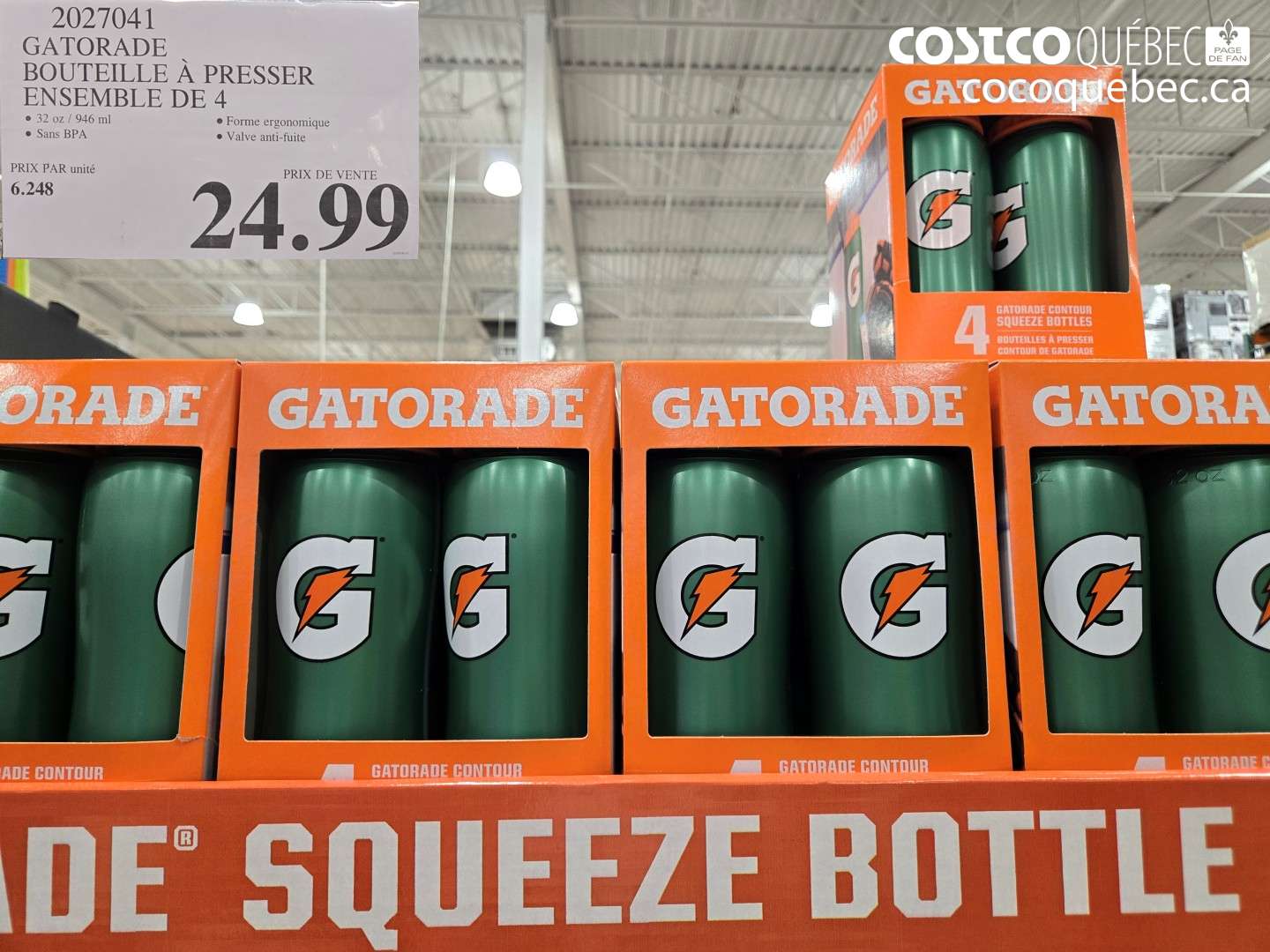 2027041 GATORADE BOUTEILLE À PRESSER ENSEMBLE DE 4 $24.99