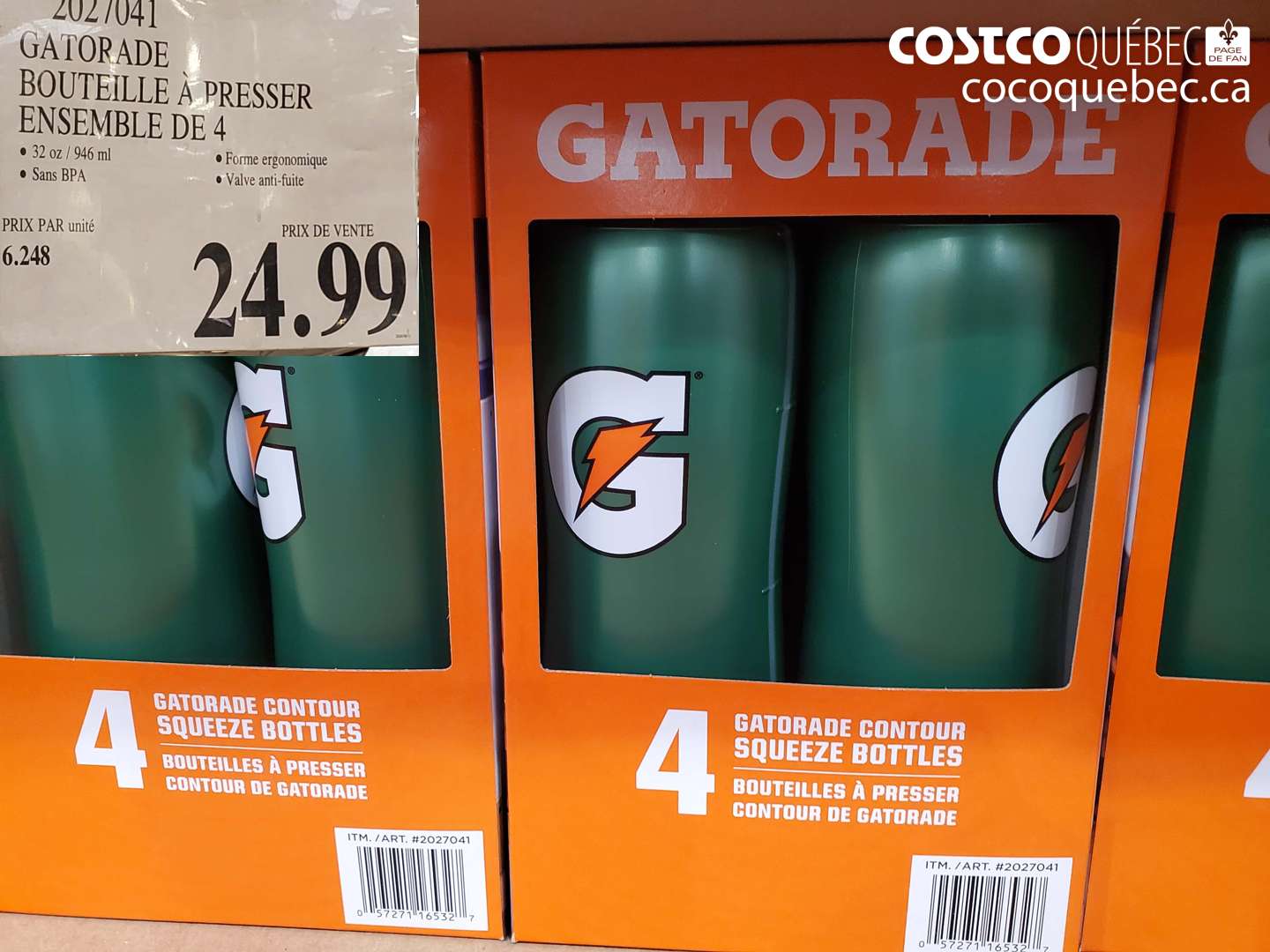 2027041 GATORADE BOUTEILLE À PRESSER ENSEMBLE DE 4 $24.99