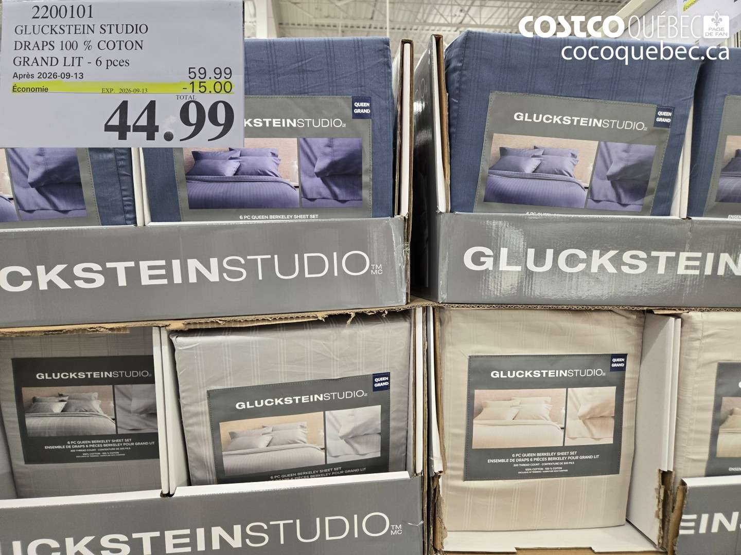 2200101 GLUCKSTEIN STUDIO DRAPS 100 % COTON GRAND LIT - 6 PCES ($15.00 INSTANT SAVINGS EXPIRES ON 2026-09-13) $44.99